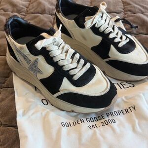 NWOT Golden Goose sneakers. Off white black and leopard trim!